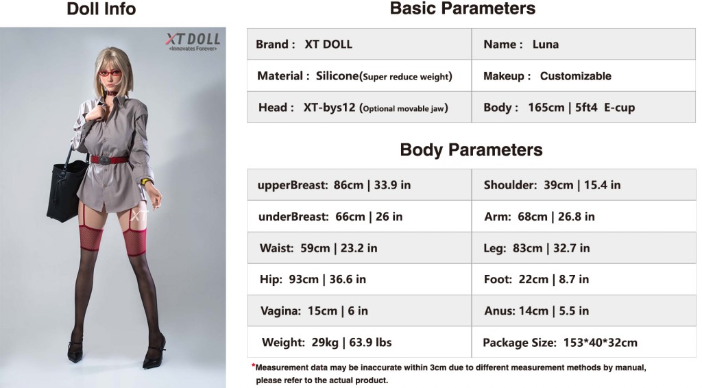 XT-bys12 165E Body parameters